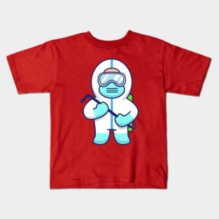 Cute Disinfectant Man Cartoon (2) Kids T-Shirt